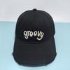 New Vintage Washed "Groovy" Embroidered Baseball Cap For Women Men Distressed Adjustable Casual Sun Hat