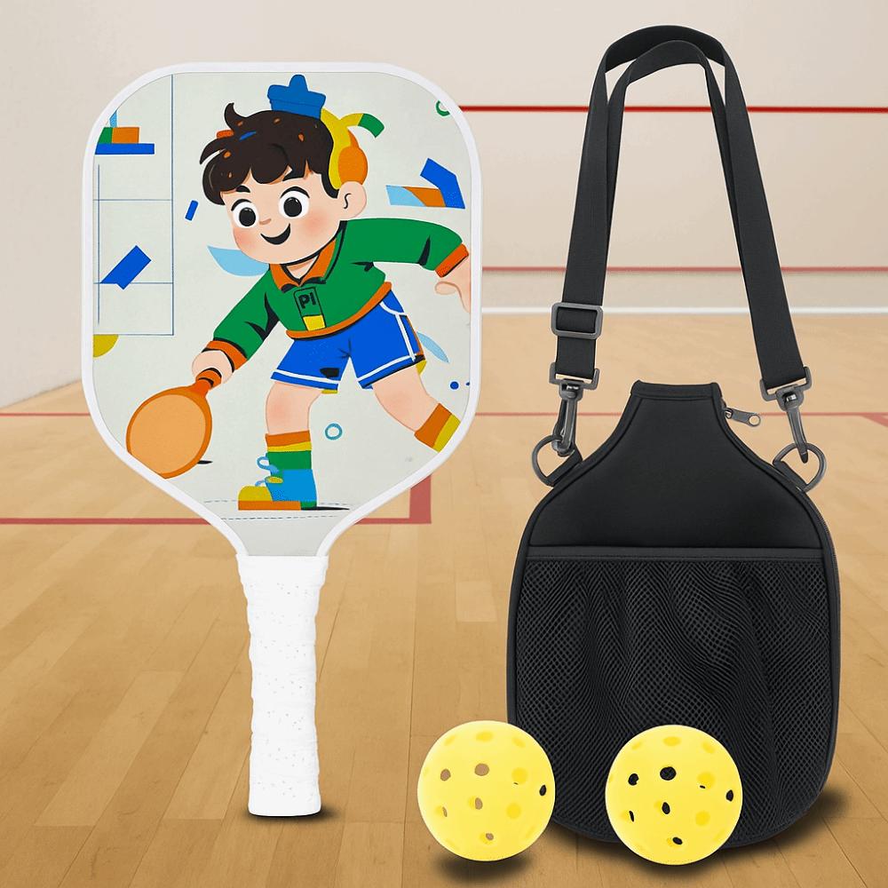 Colorful Kid's Pickleball Set Lightweight Children's Pickleball Rackets  Outdoor Sports