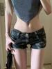 Shorts di Jeans da Donna Americani Mimetici a Vita Bassa, Estate 2025 Vestibilità Slim, Stile Aderente