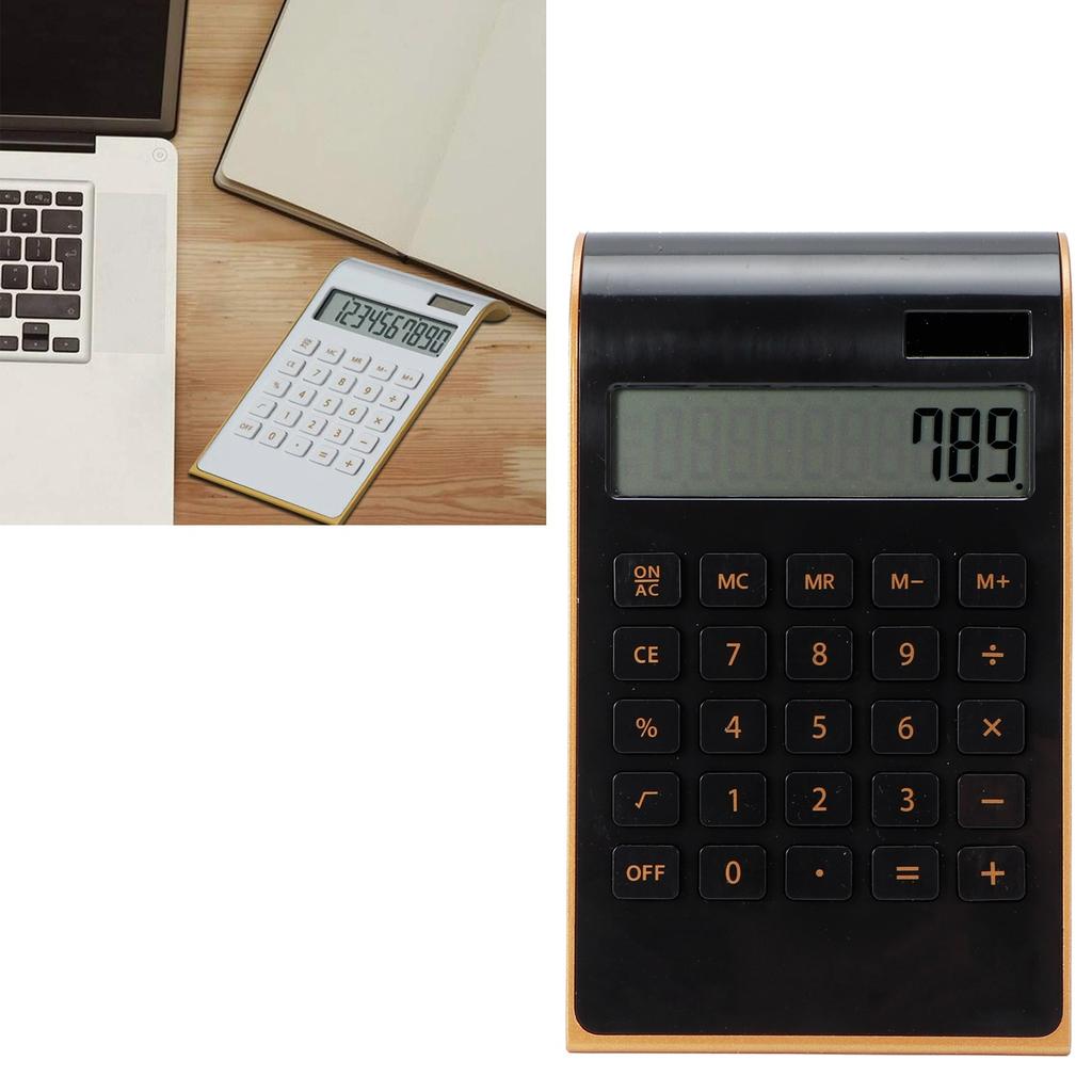 Portable 10 Digits Calculator Ultra Thin Solar Power Calculator for Home Office Business LCD Display