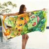 P-Pokemon Starters Anime Beach Towel, Pikachu Charmander Bulbasaur Print Quick Dry Breathable Large Size Gift for Fans Swimming