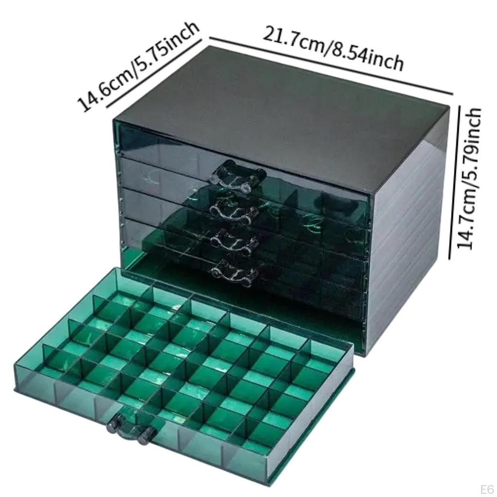 Schmuckorganizer Nail Art Aufbewahrungsbox 120 Fächer Fach Displaykoffer für Glitzer Ringe