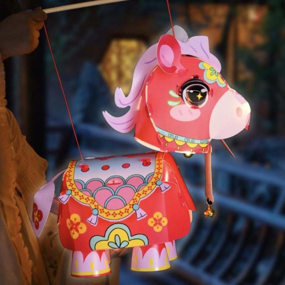 Chinese Style 2026 New Year Lantern Cartoon Pony Mid-Autumn Lantern Pub Home Party