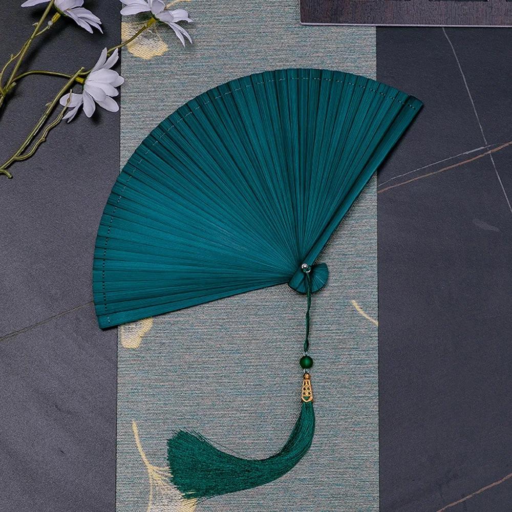 Chinesischer Stil Japanischer Klassischer Faltfächer Antiker Stil Schwarzer Faltfächer für Damen Handgefertigt Exquisite Handfächer