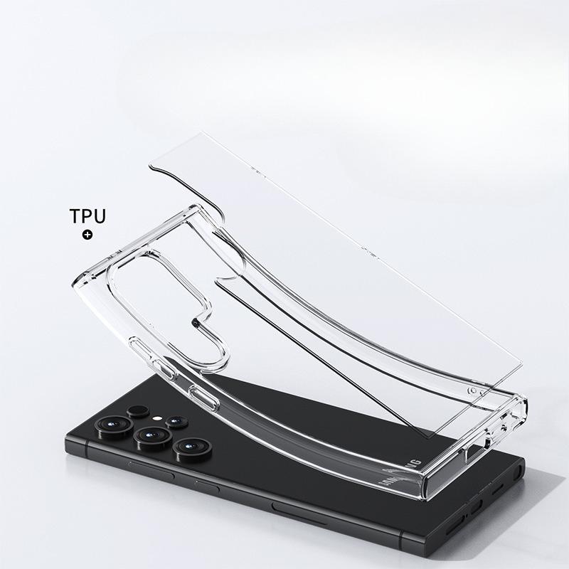 Suitable for Samsung S24ULTRA Mobile Phone Case Transparent Zipper New S24pro Protective Case Airbag Anti Shell