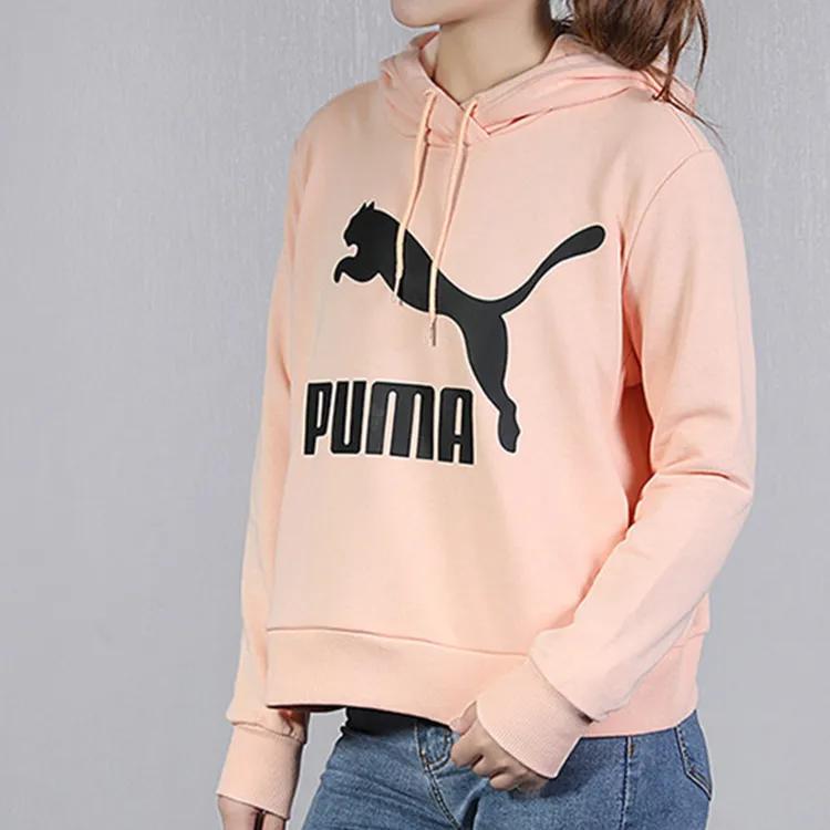PUMA CLASSICS Sweatshirts Men's Coral Hooded Moderate Regular (Unisex) Sweatshirts 595915 88