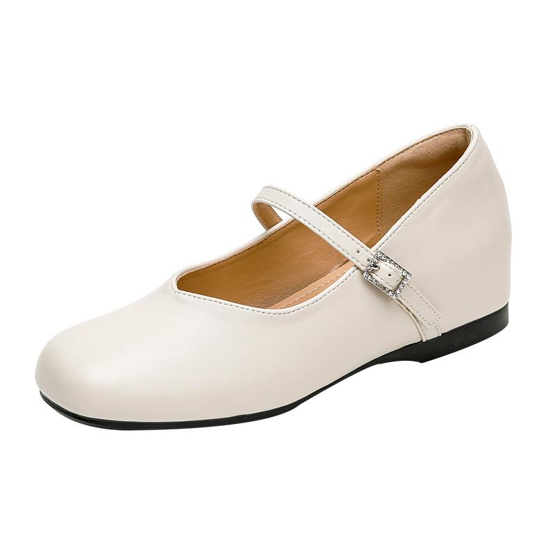 Summer new single shoes women's new soft leather shallow mouth with skirt gentle ballet flat shoes