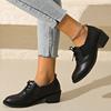 Fashionable New Round Toe Square Heel Plus Size Single Shoe For Women'S Spring And Autumn  Comfortable Casual Shoes