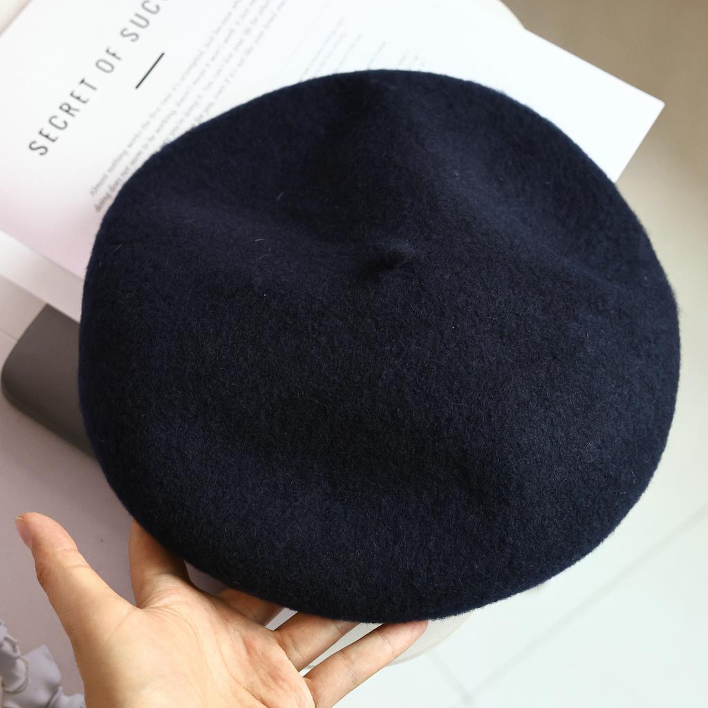 Japanische Hochwertige Verdickte Australische Wollmütze für Herbst und Winter, Sanft und Vielseitig, Soft Girl Einkaufs-Künstler Hut