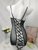 Robe de nuit en dentelle imprimé léopard - Jupe sexy moulante pour femme