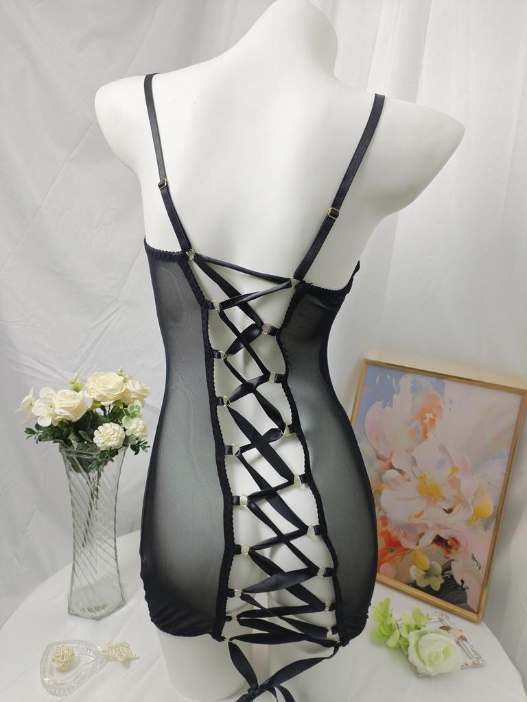 Robe de nuit en dentelle imprimé léopard - Jupe sexy moulante pour femme