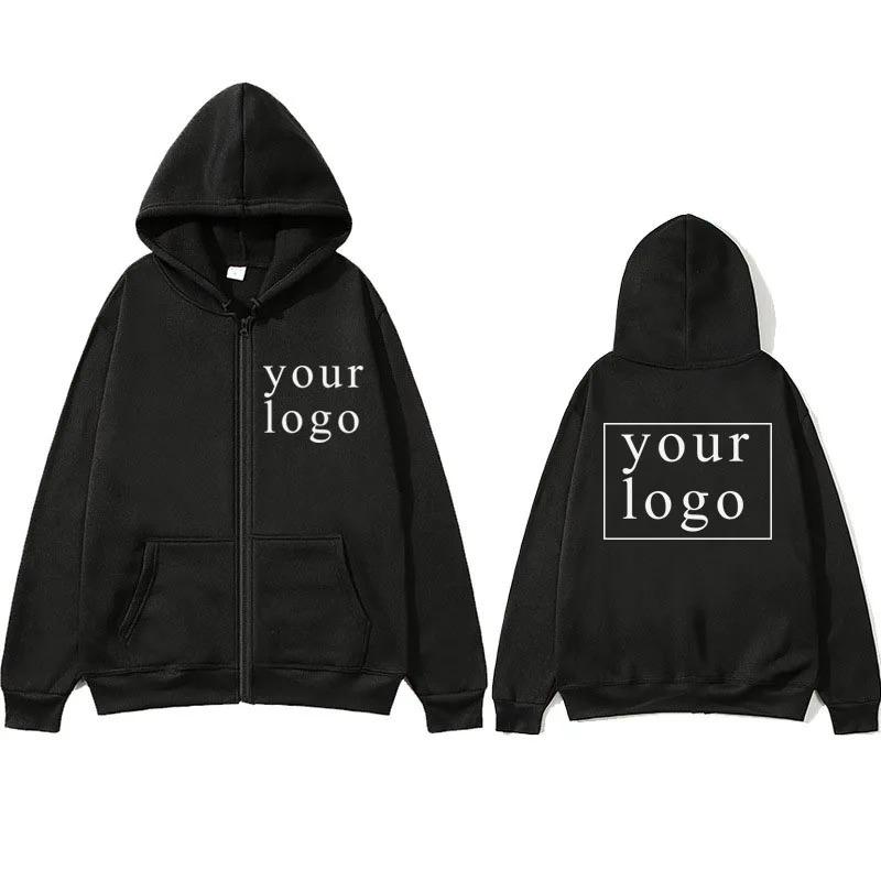 New Fashion Your Own Design Brand Logo/Picture Personalized Custom Anywhere Men Women DIY Zipper cardigan hoodie
