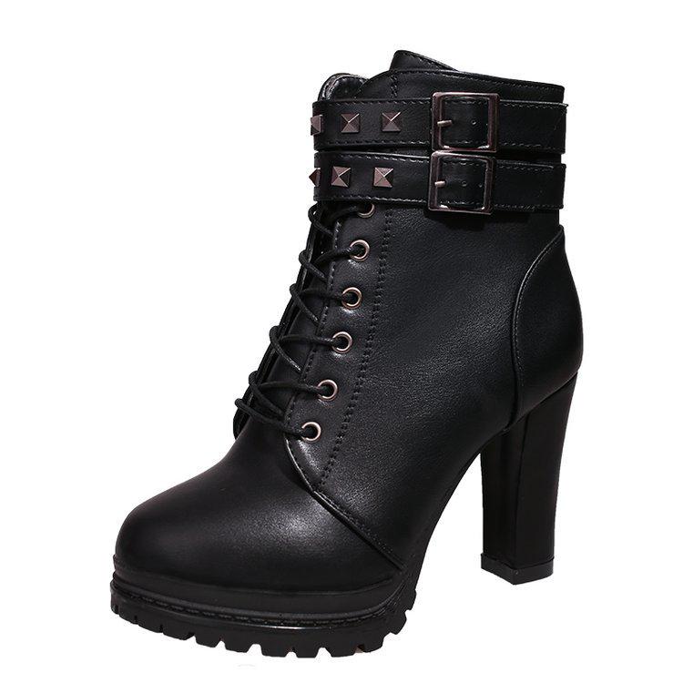 2026 Autumn/Winter New European and American High Heels with Velvet Short Boots Fashion Belt Buckle Boots for Women