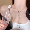 Silver Pull-Out Snake Necklace - Autumn/Winter 2025 Light Luxury Sweater Chain for Women