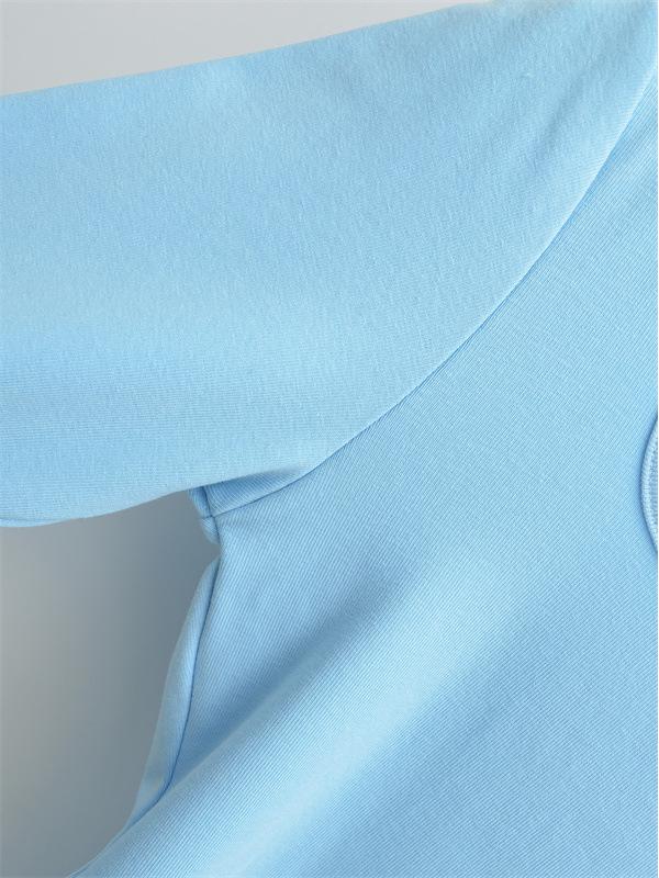 Spicy Girl Square Neck Cinched Waist Long Sleeve T-Shirt for Women - Spring/Autumn Base Layer, High Waist, Curved Style Top