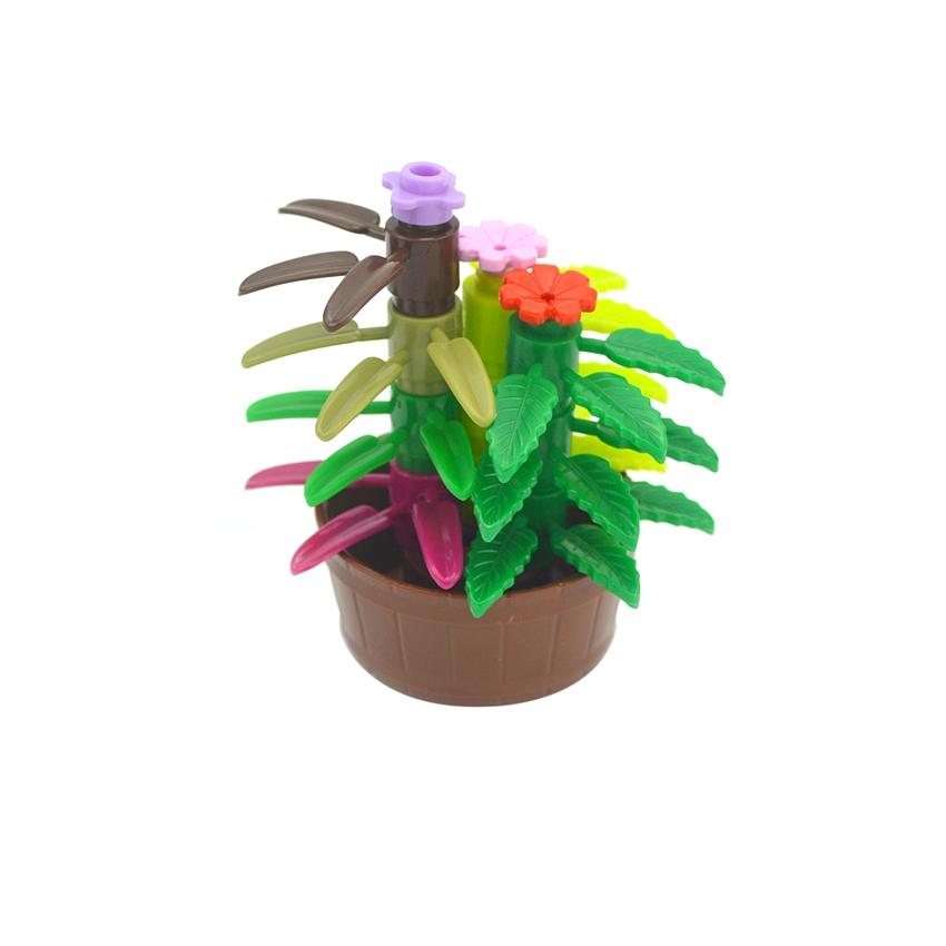 Locking creative Blocks MOC Parts Plant Tree Leaf Flower Rockery Building Block Coconut Tree Leaves 30176 3741 32607 For Friend