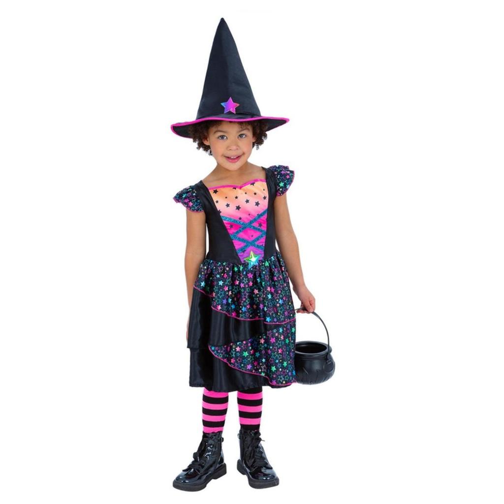 Smiffys Girls Star Witch Polyester Costume Set