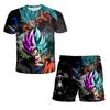 Sommer Herren Japanischer Anime Dragon Ball Kinder T-Shirt und Shorts Zweiteiler Super Mario 3D Gedrucktes Kinder Jungen und Mädchen Set