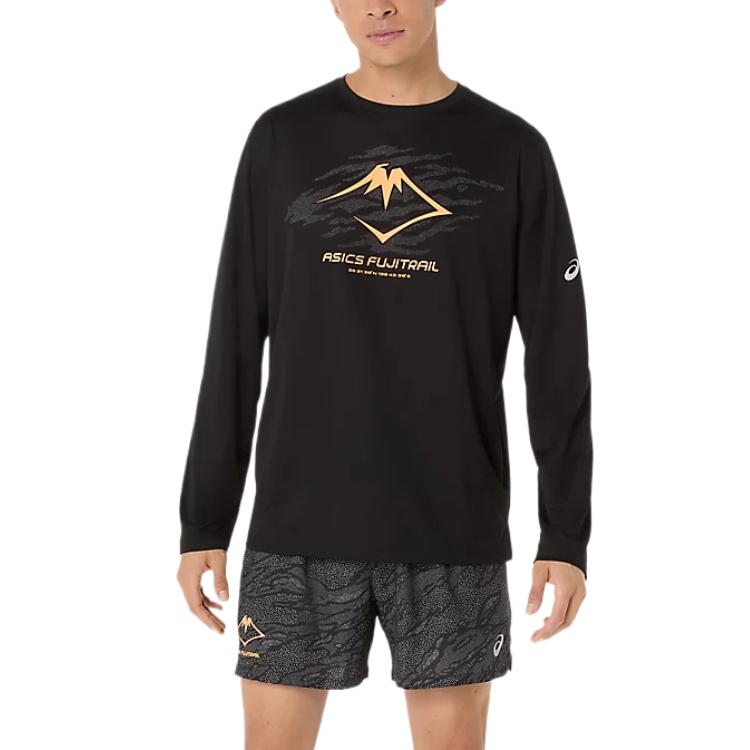ASICS FUJITRAIL T Shirts Men s Black Crew Neck Moderate 2011D391-001 L