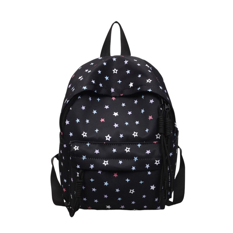 

Женский рюкзак со звездным принтом, студенческий, в колледж-стиле, школьная сумка чёрный