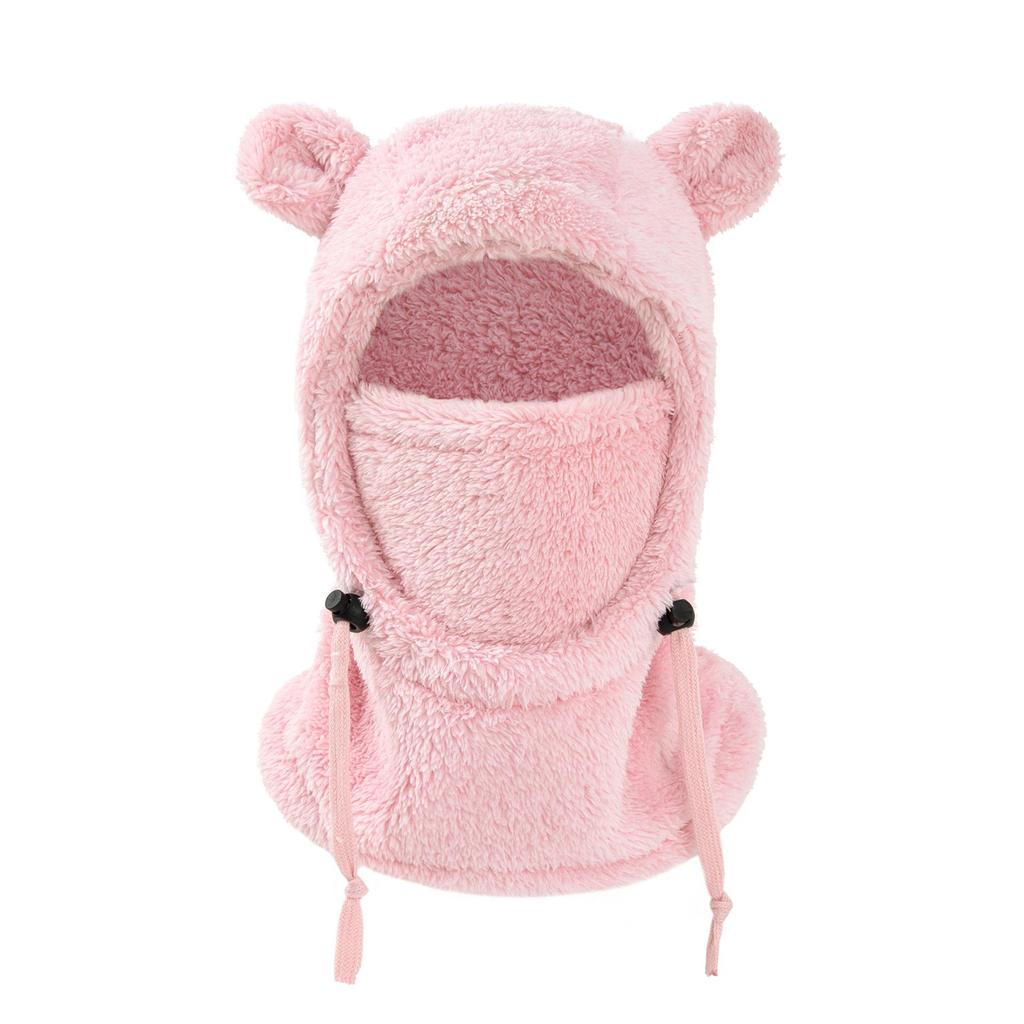 Adorable Bear Ear Kids' Pullover Hat – Windproof, Warm Neck Gaiter for Autumn & Winter