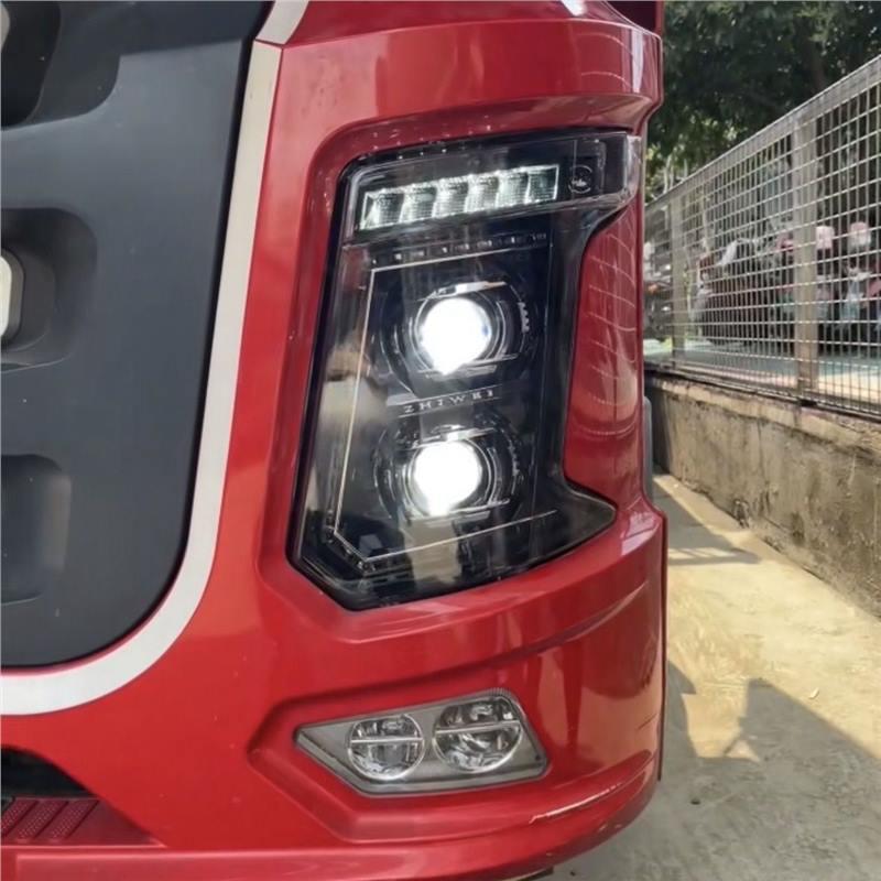 Modified Ultra-Bright Lens LE for SANY Yingjie Edition Heavy Truck Headlight Assembly by Zhu Hongjun Liangwang Daoban Left