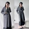 VICTORIA&VERA Women's Double-Breasted Wool Blend Coat
