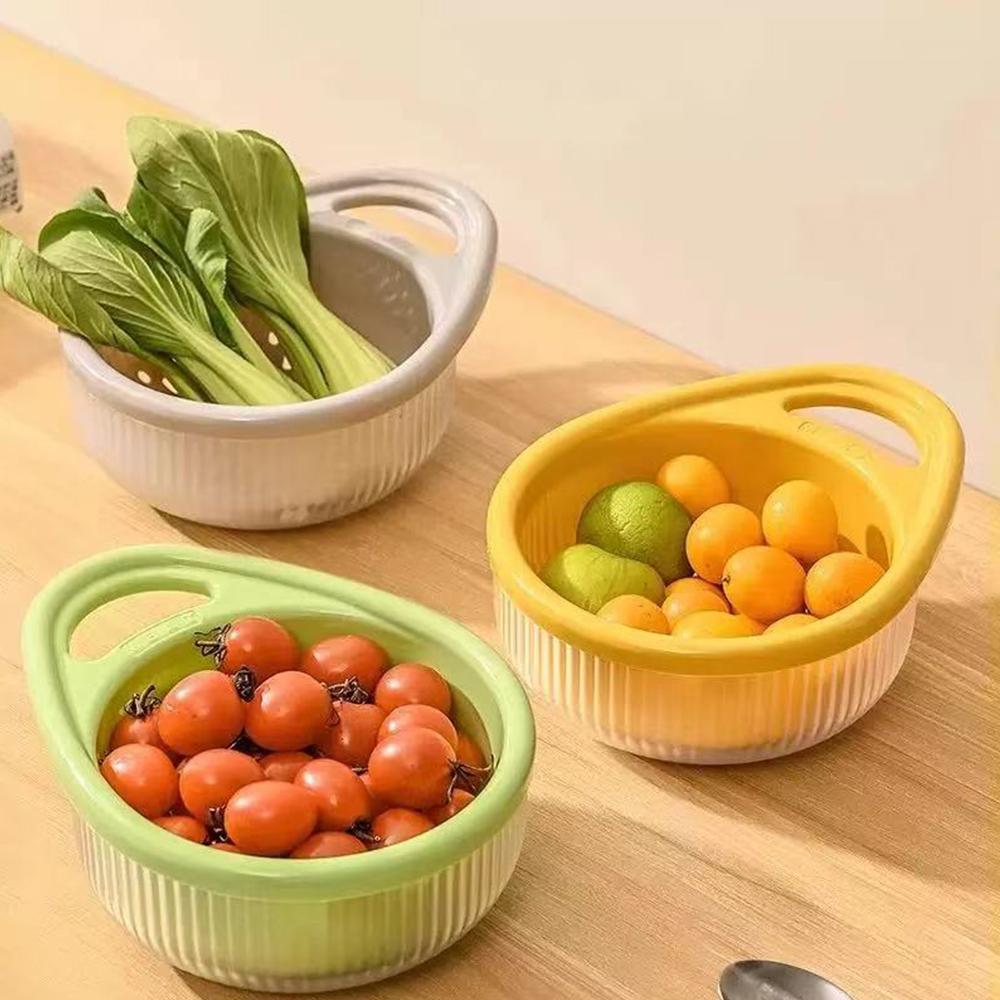 Double-layer Resistant Sink Strainer Leftover Drain Basket Fruit and Vegetable Washing Basket Hanging Drainer Rack Kitchen Accessories Storage Box