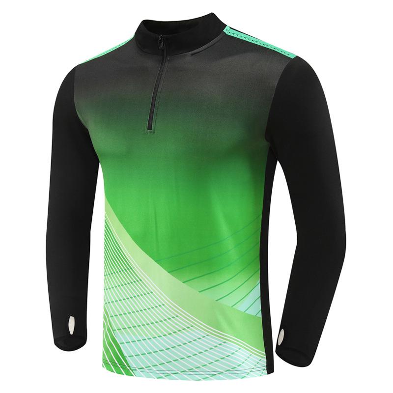 Unisex Autumn Winter Long Sleeve Football Training Suit with Half Zip for Children and Adults