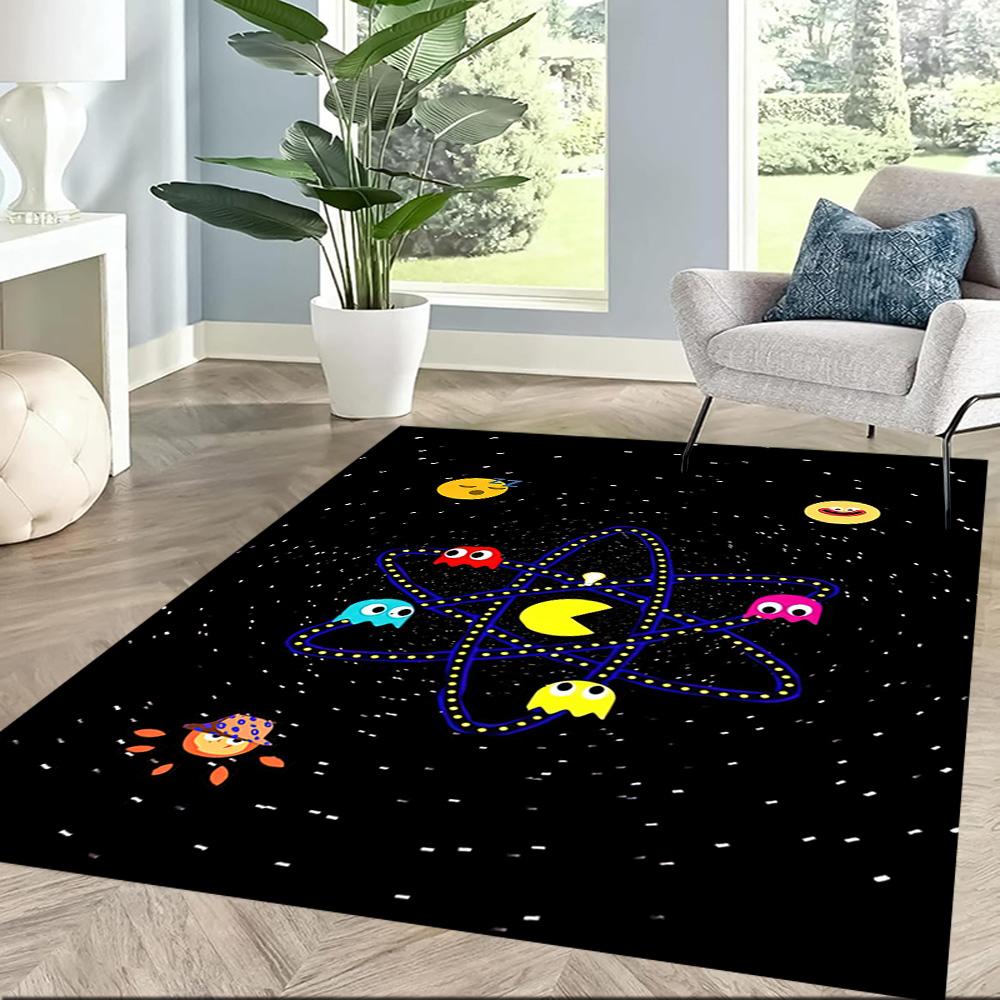 Pac-man Adventure Square rugs are a great choice for living rooms, bedrooms, home décor, and as gifts.