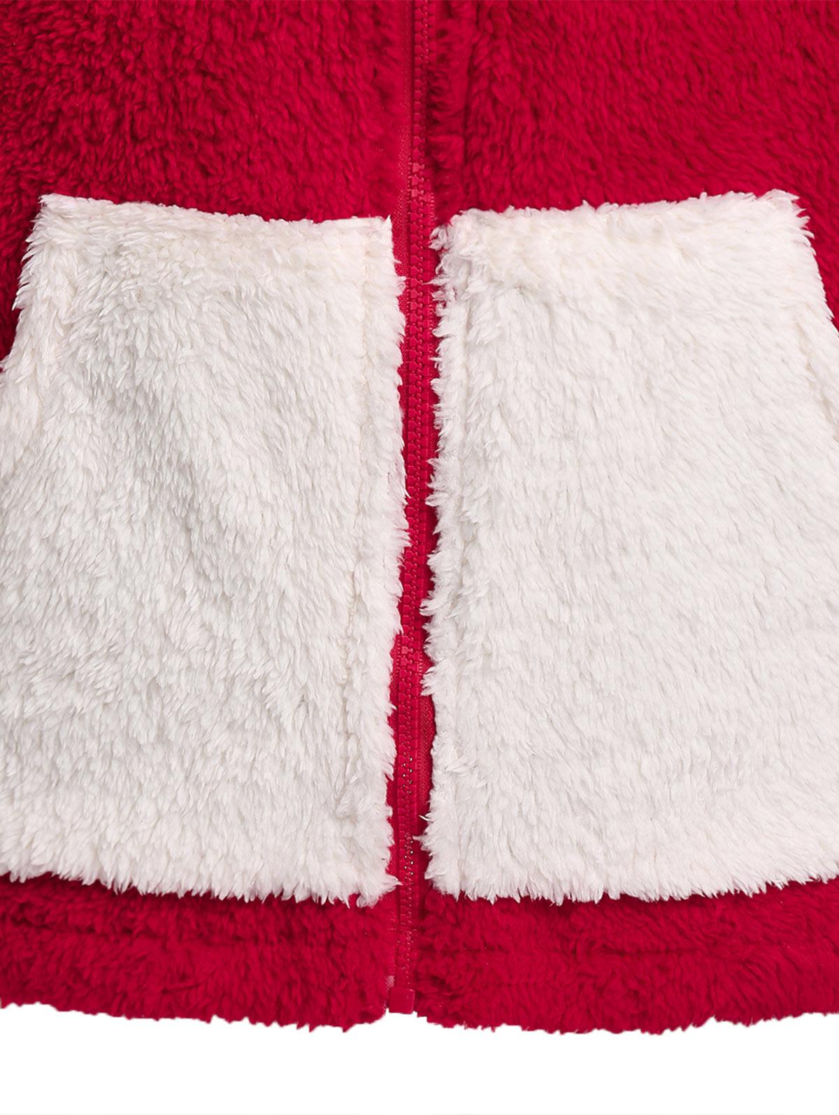 Rosegal Plus Size Рождественская цветная шуба с капюшоном из искусственного меха 2XL — фото 6