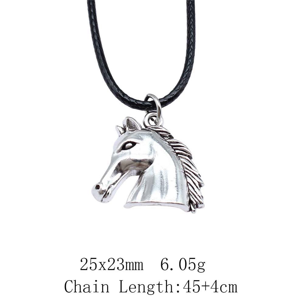 

NewArrivals Chokers Necklaces For Women Elephant And Horse Necklace Leather Chain 45cm Souvenir Neck Pendants A17-1pcs-37x21mm