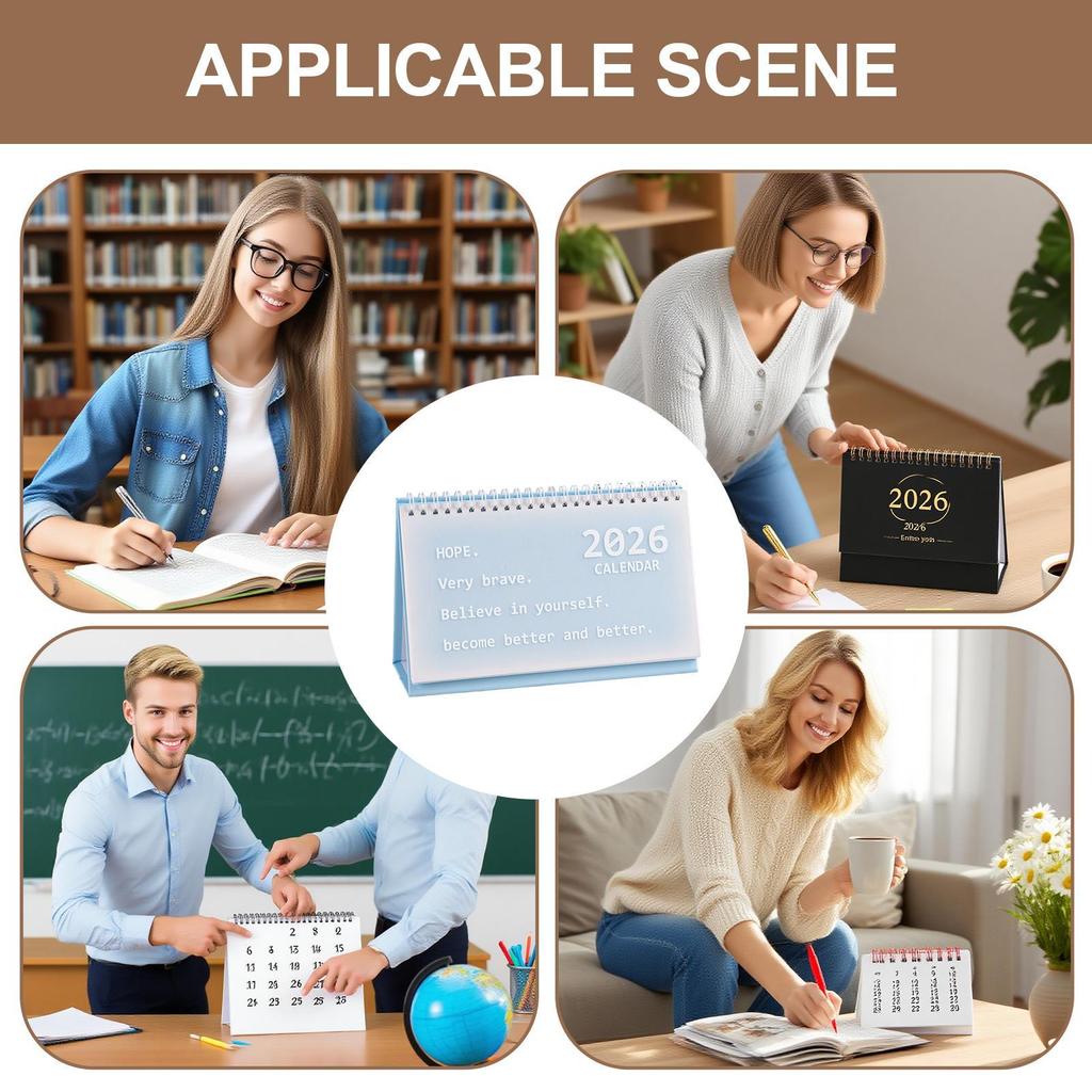 Calendar For Desk 2026 Korean Style Portable Decoration Organizer Aesthetic Desk Calendar Planner For Teacher Classroom Offices