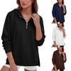 Women's Half Zip Hoodie Color Long Sleeve Casual Sweatshirt