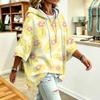 Damen Lockerer Print-Kapuzenpullover Lässiges Sweatshirt Top