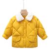 Korean Style Kids' Quilted Fur Collar Jacket - Warm, Thick, Loose Fit for Boys & Girls, Autumn Winter.
