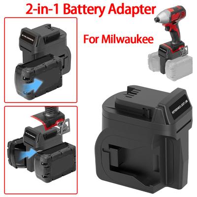 For 2 Packs For Milwaukee 18V Battery Convert To For Milwaukee 18V Cordless Power Tool 2 In 1 Adapter Conversion Tool