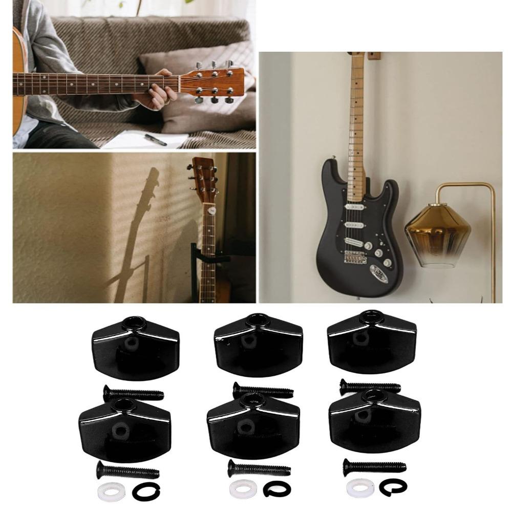 12PCS Plastic Guitar Tuning Pegs Black Guitar Machine Heads Guitar Tuning Keys For Acoustic Guitar