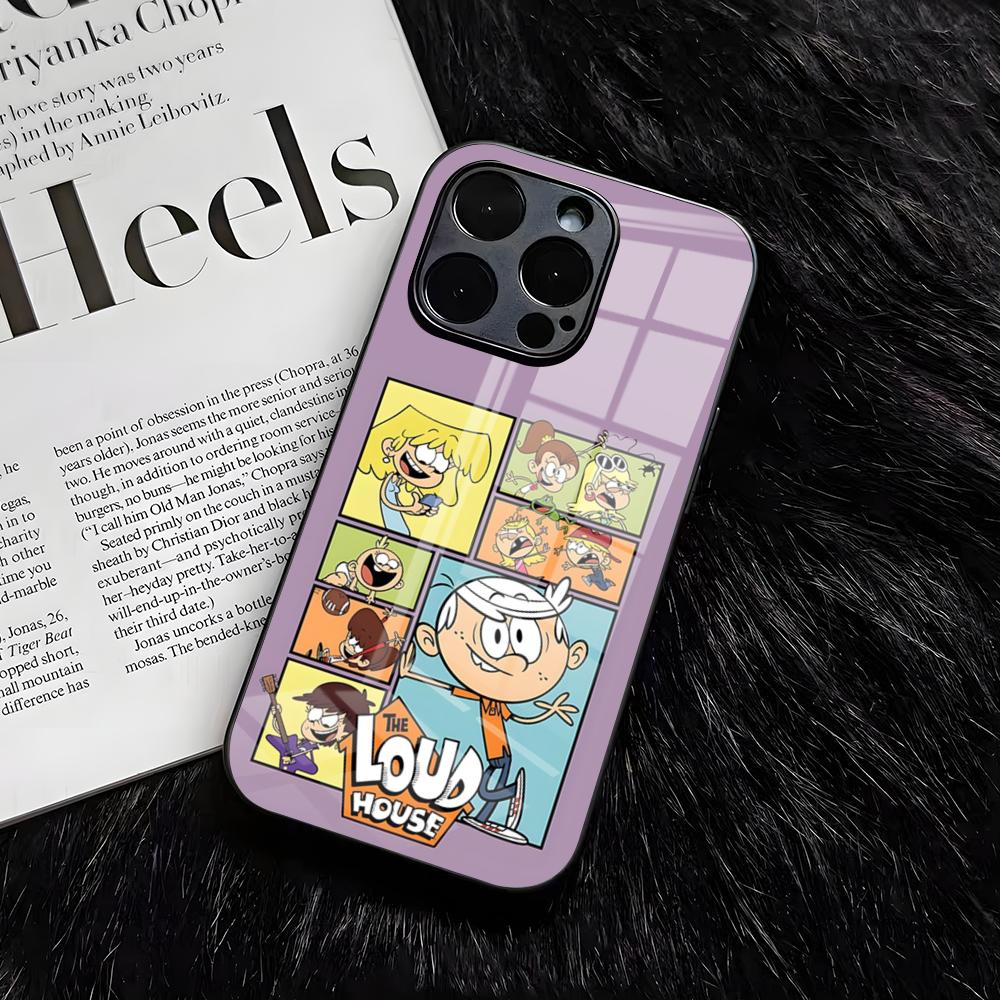 La Coque de Téléphone L-LoudS H-HouseS Pour IPhone 17 Air 16 E Pro Max 15 14 13 Mini 12 Pro 11 Max Plus Couverture en Verre Noir