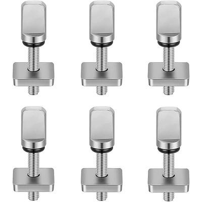 6-Pack Stainless Steel Thumb Fin Screws – No Tool, Hand-Tighten With Rubber O-Ring – For SUP, Longboard, Paddleboard – 32mm, Rust-Proof