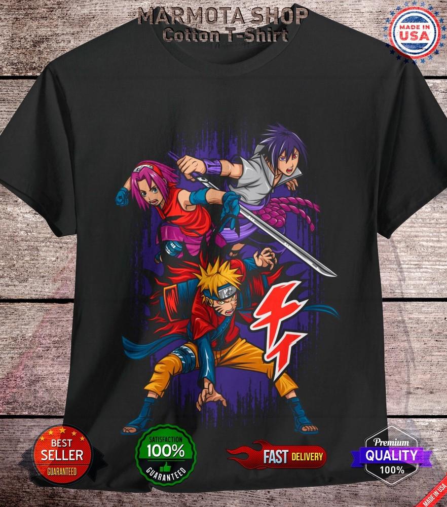 

Naruto Shirt Shippuden Sasuke Sakura Team 7 Anime Unisex Tee T-Shirt All Size M