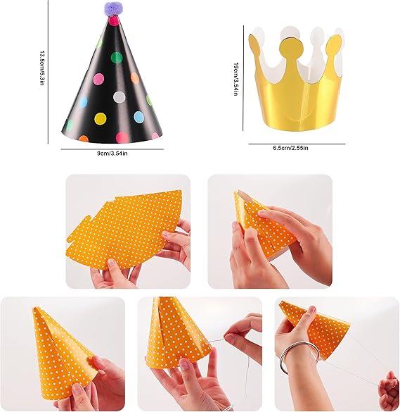 11pcs Colorful Mini Party Hats for Stuffed Animals Pet- Assorted Birthday Hats for Dolls Dogs Cats Rabbits Puppies Pet Toys