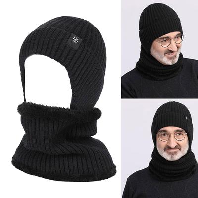 Men's Winter Thermal Hat High Density Acrylic Ear Flap Hat/Neck Gaiter for Outdoor Activity and Winter Everyday Warmth
