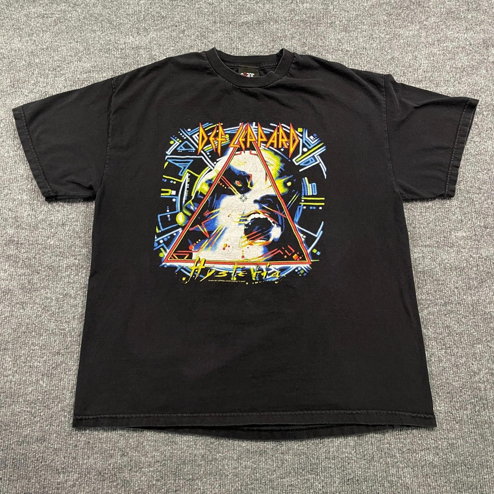 

Vintage 2002 GIANT Def-Leppard Hysteria Album Shirt Large 22x28 Black 2XL