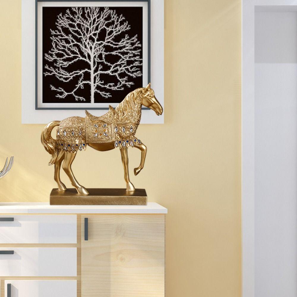 Modern Horse Ornaments Resin Miniatures Figurine Desktop Ornament Horse Statue  New Year