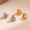 Fashion Gold Silver Color Twist Knot Stud Earrings For Women 2026 New Trendy Metal Circle Smooth Geometric Earring Jewelry