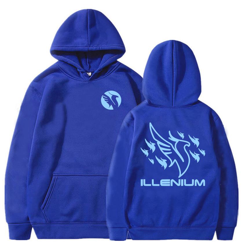 ILLENIUM Print Hoodies Long Sleeve Fashion Winter/Autumn Sweatshirts Fleece Warm Men Women Pullovers Streetwear Graphic Clothing