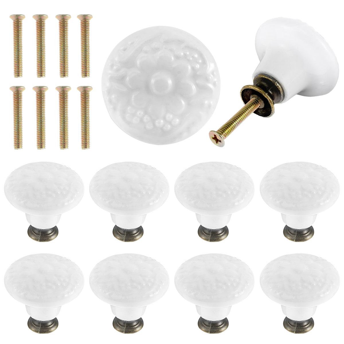 

10/20Pcs New Drawer Handle Retro Ceramic Furniture Knob Handle with Screws Decorative Multipurpose Cupboard Door Pull HandleKnob