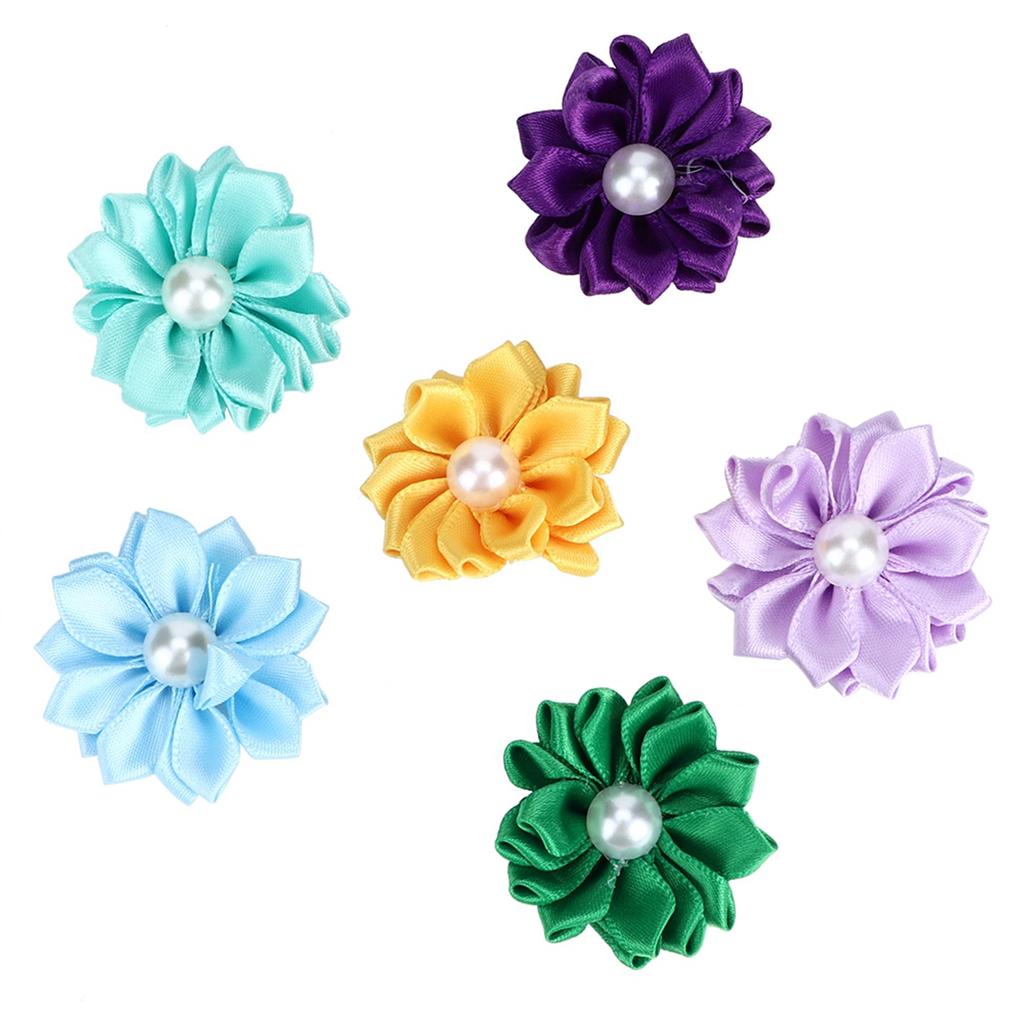 30Pcs Pet Multicolor Flower Hair Bows Grooming Accessories for Cat Medium Small Dog