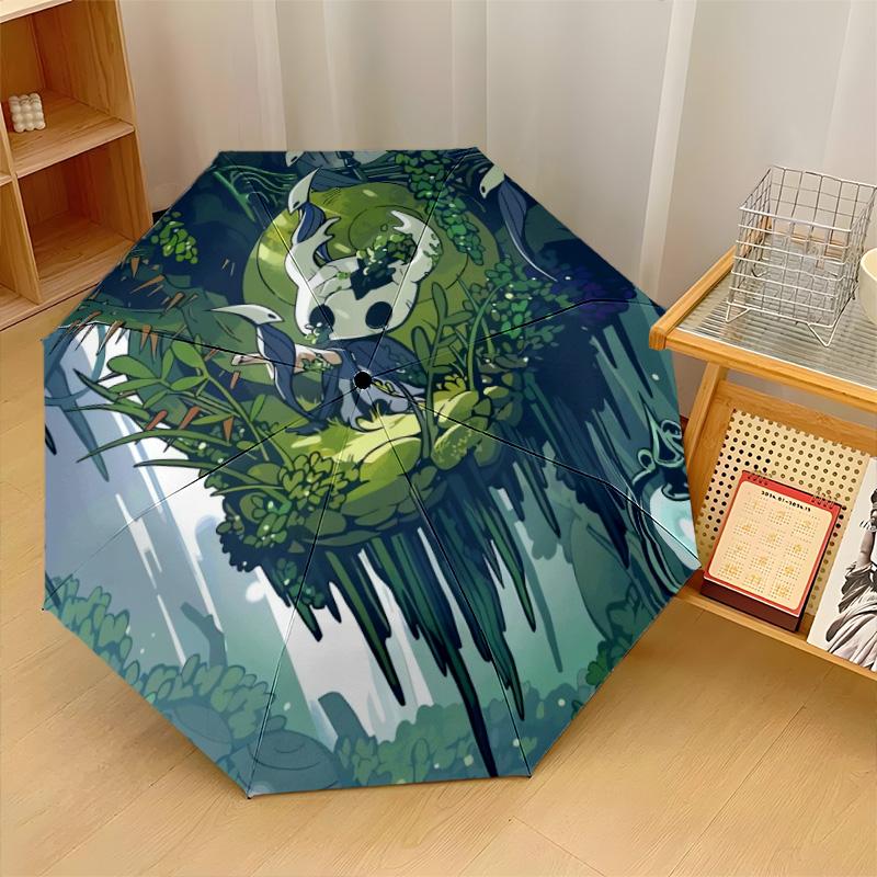 Hollow Knight Windproof Auto 8 Rib Folding Umbrella Portable Outdoor Parasol